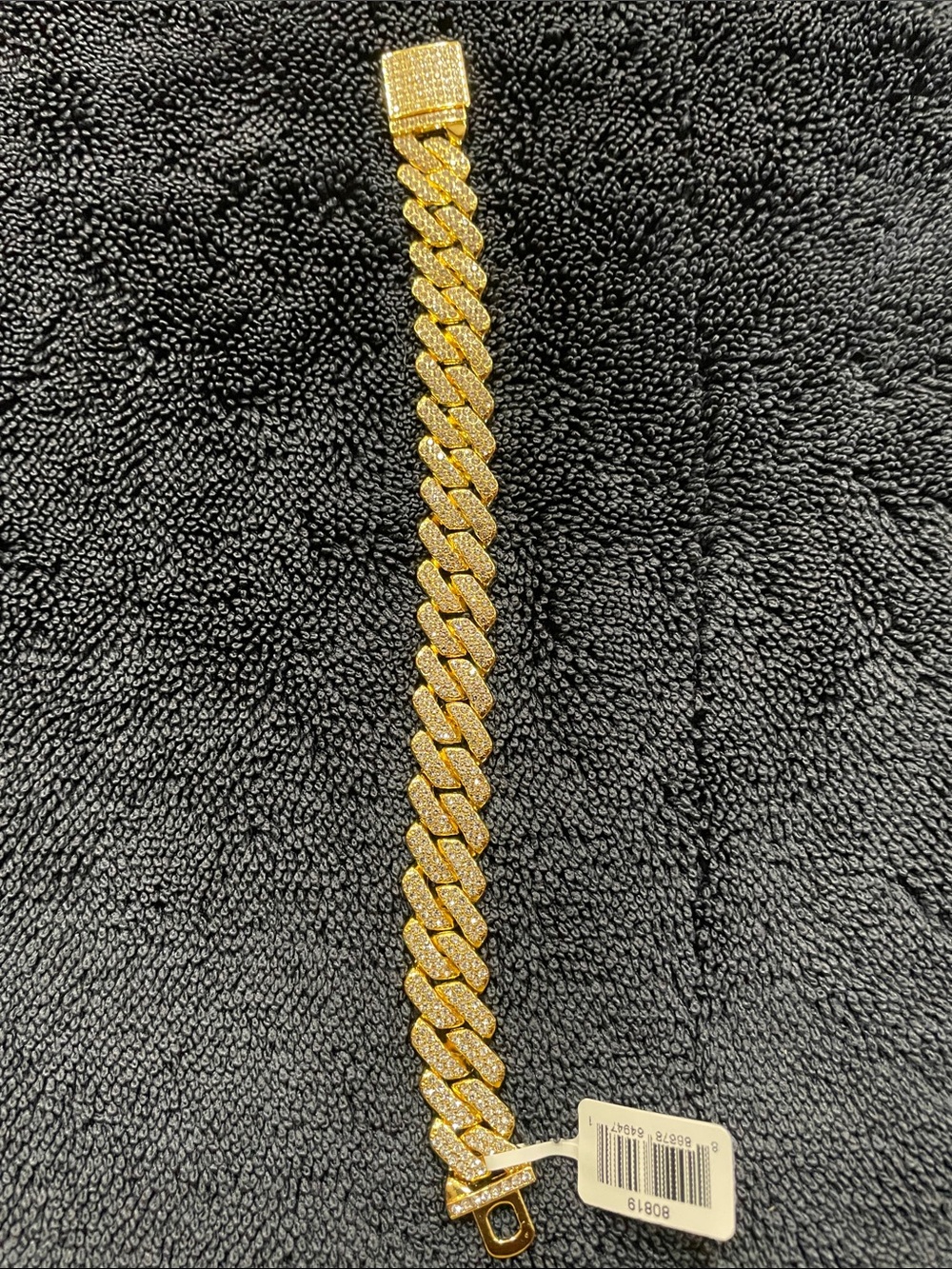 Invicta Gold-Tone Pavé Cuban Link Bracelet for Men
